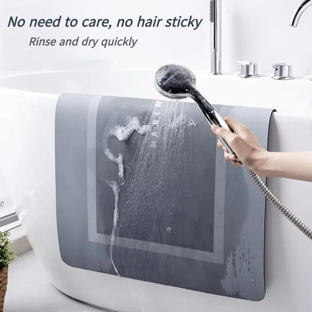 Anti-Slip Diatomite Bath Mat Set, Water Absorbent Diatom Mud Floor Mat for Bathroom & Kitchen