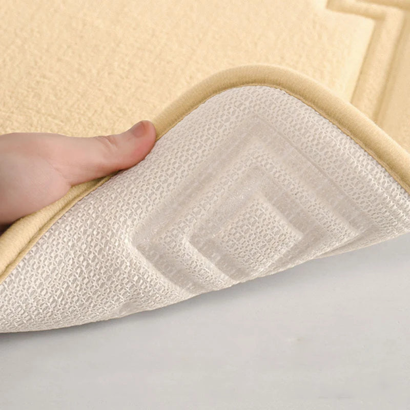 Thickened Embossed Bathroom Mat, Water-Absorbent Non-Slip Carpet for Bathroom