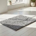 Modern Comfortable Chenille Bath Mat, Water Absorbent Non-Slip Novelty Pattern Bathroom Rug for Home & Hotel