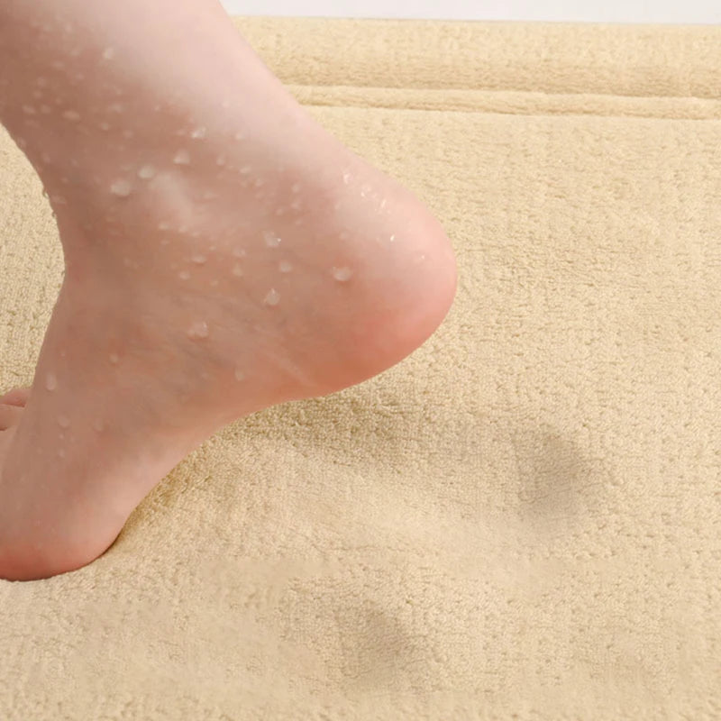 Thickened Embossed Bathroom Mat, Water-Absorbent Non-Slip Carpet for Bathroom