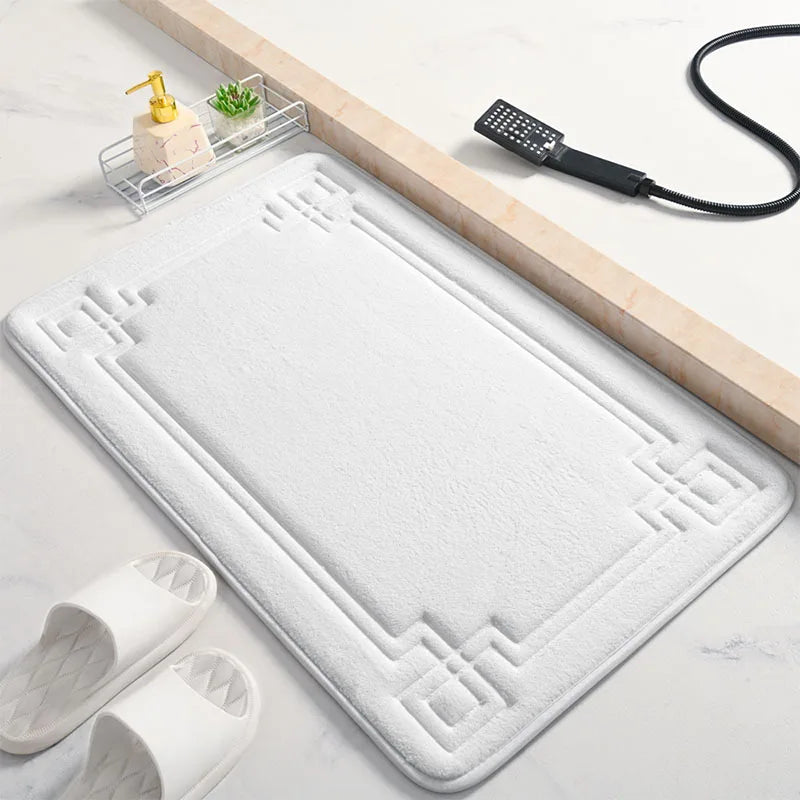 Thickened Embossed Bathroom Mat, Water-Absorbent Non-Slip Carpet for Bathroom