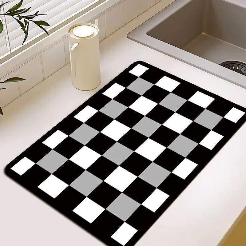 Super Absorbent Quick-Dry Bath Mat, Non-Slip Rubber Back Bathroom Rug for Kitchen, Doormat & Shower