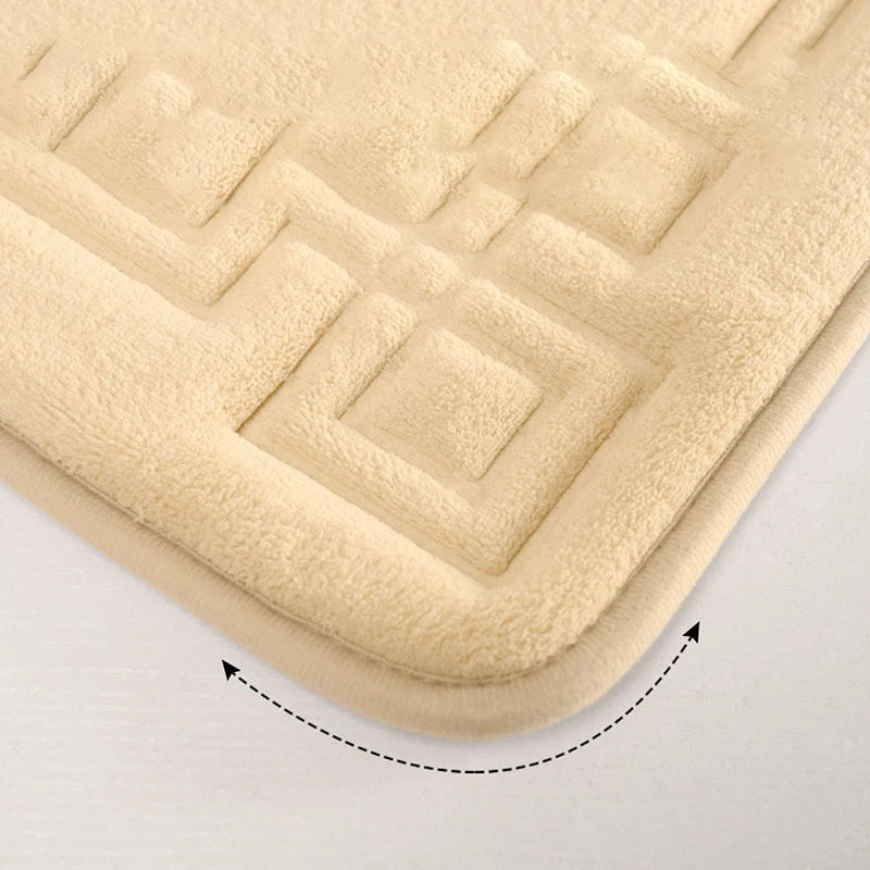 Thickened Embossed Bathroom Mat, Water-Absorbent Non-Slip Carpet for Bathroom