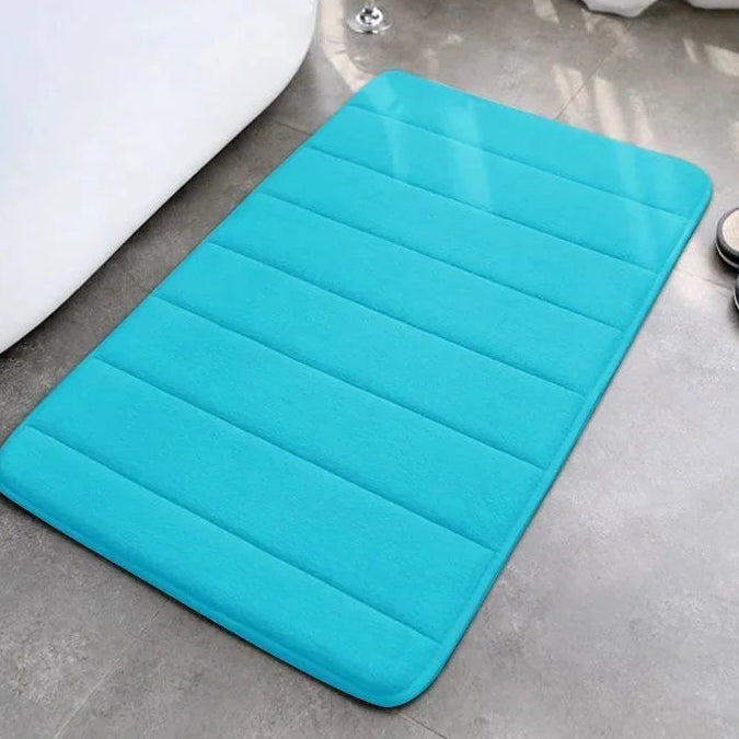 Super Absorbent Anti-Slip Shower Bath Floor Mat, Modern Polyester Bathroom Rug for Home & Hotel