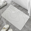 Engraved Design Stone Bath Mat, Quick Dry Diatomaceous Bathroom Door Mat for Home