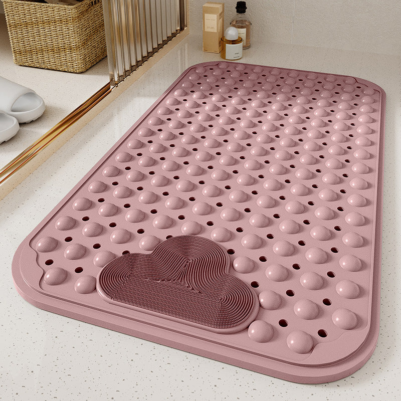 Non-Slip Soft TPE Bath Tub Mat, Machine Washable Shower Mat with Drain Holes & Suction Cups