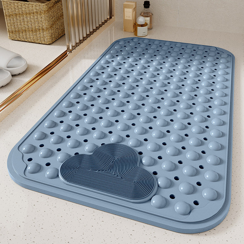 Non-Slip Soft TPE Bath Tub Mat, Machine Washable Shower Mat with Drain Holes & Suction Cups