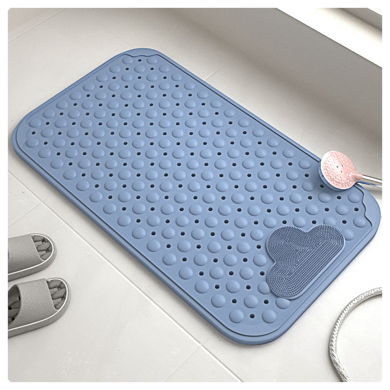 Non-Slip Soft TPE Bath Tub Mat, Machine Washable Shower Mat with Drain Holes & Suction Cups