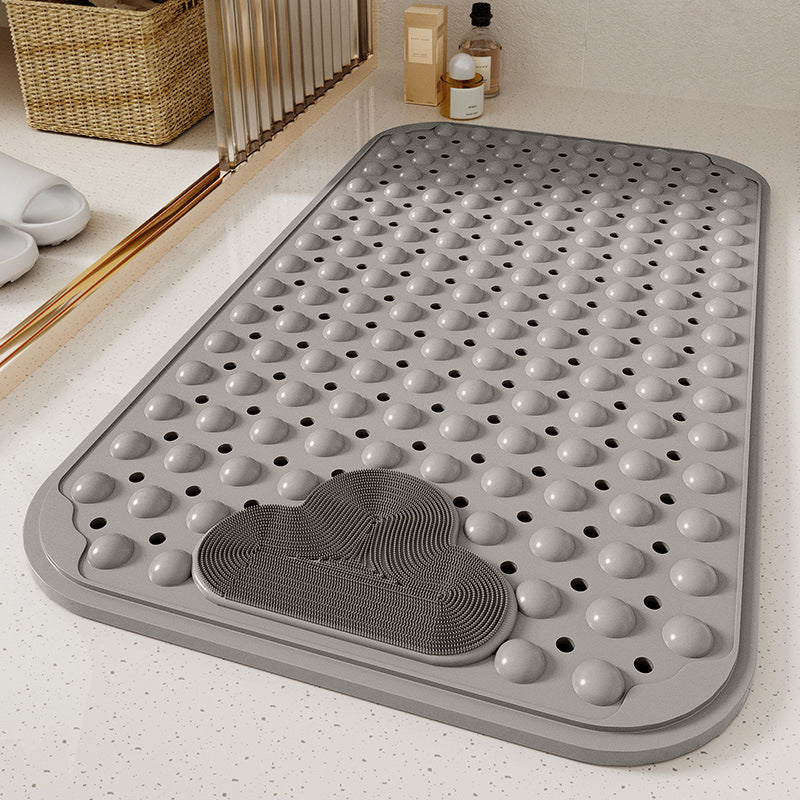 Non-Slip Soft TPE Bath Tub Mat, Machine Washable Shower Mat with Drain Holes & Suction Cups