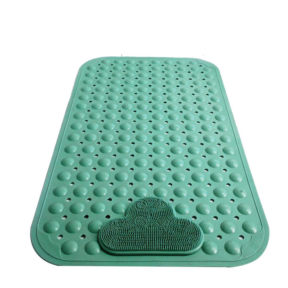 Non-Slip Soft TPE Bath Tub Mat, Machine Washable Shower Mat with Drain Holes & Suction Cups