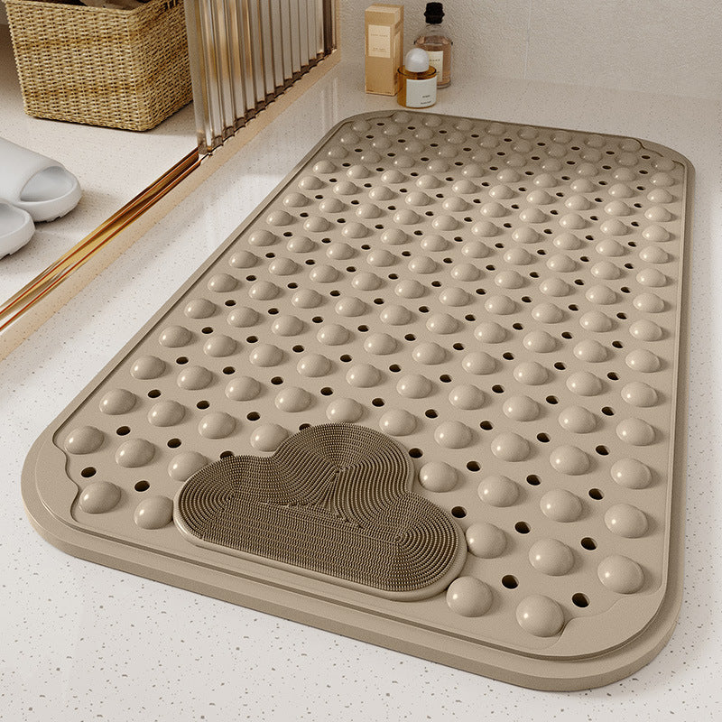 Non-Slip Soft TPE Bath Tub Mat, Machine Washable Shower Mat with Drain Holes & Suction Cups