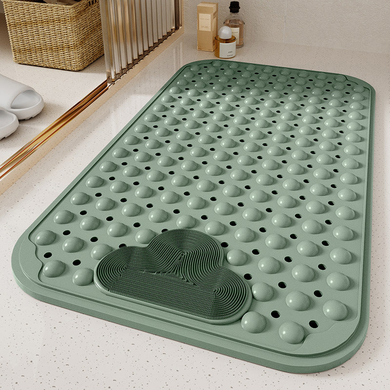 Non-Slip Soft TPE Bath Tub Mat, Machine Washable Shower Mat with Drain Holes & Suction Cups